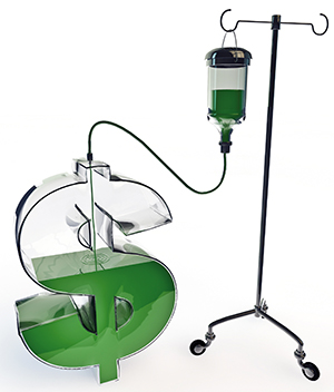Intravenous drip for dollar